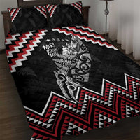 New Zealand Christmas Taniko Poutama Quilt Bed Set Mountainscape Maori Fern LT7 Black - Polynesian Pride