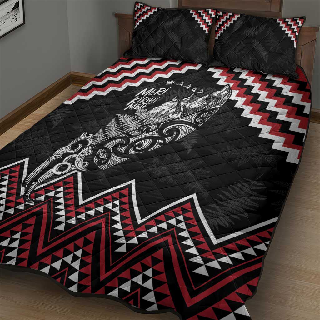 New Zealand Christmas Taniko Poutama Quilt Bed Set Mountainscape Maori Fern LT7 - Polynesian Pride