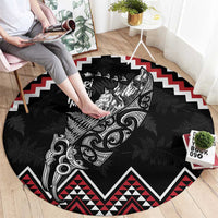 New Zealand Christmas Taniko Poutama Round Carpet Mountainscape Maori Fern LT7 - Polynesian Pride