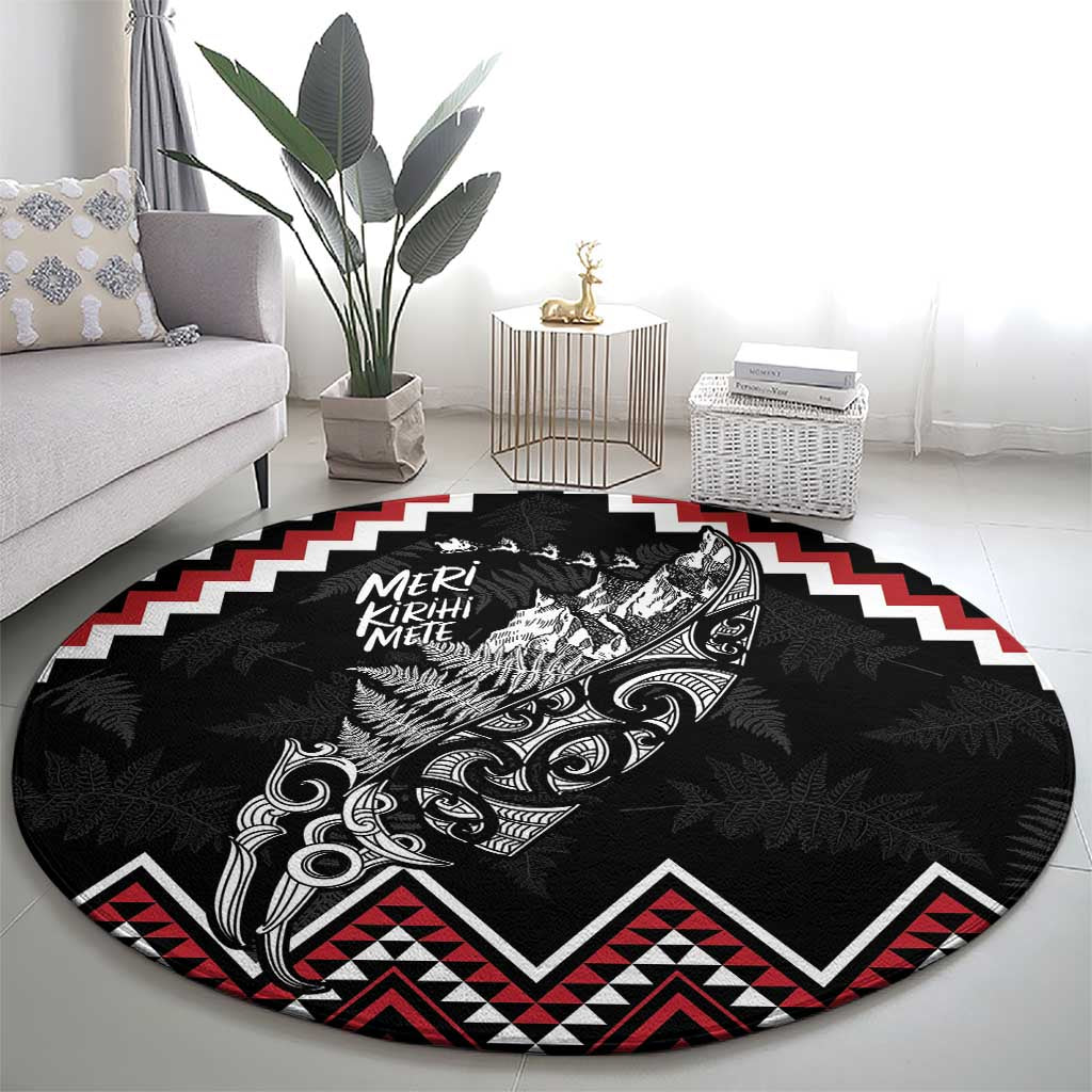 New Zealand Christmas Taniko Poutama Round Carpet Mountainscape Maori Fern LT7 - Polynesian Pride