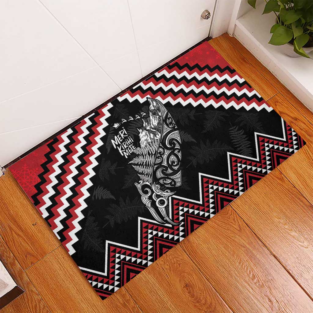 New Zealand Christmas Taniko Poutama Rubber Doormat Mountainscape Maori Fern LT7 - Polynesian Pride