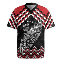 New Zealand Christmas Taniko Poutama Rugby Jersey Mountainscape Maori Fern LT7 Black - Polynesian Pride