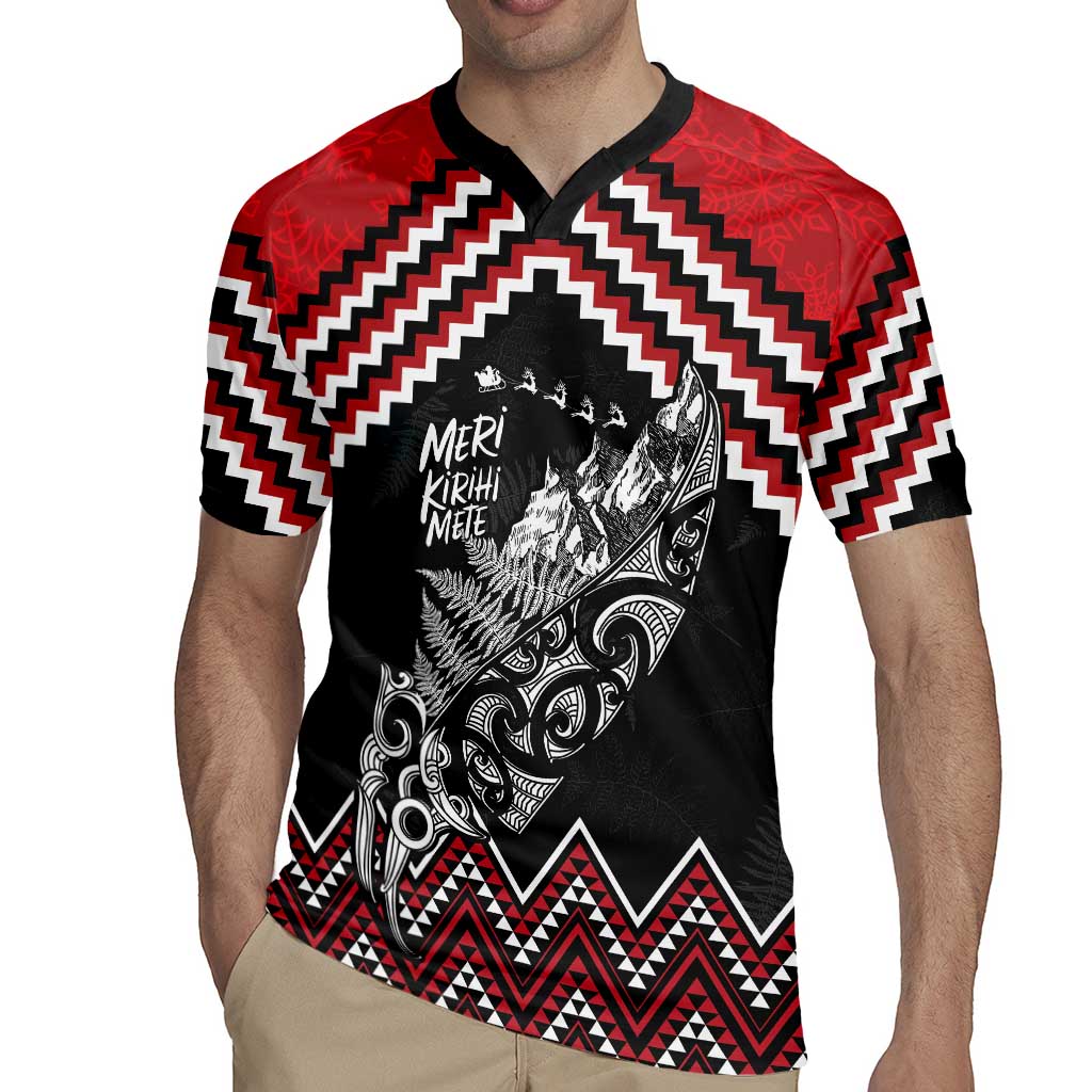 New Zealand Christmas Taniko Poutama Rugby Jersey Mountainscape Maori Fern LT7 - Polynesian Pride