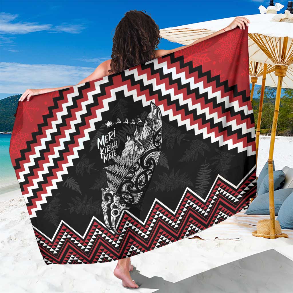 New Zealand Christmas Taniko Poutama Sarong Mountainscape Maori Fern - Polynesian Pride