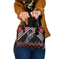 New Zealand Christmas Taniko Poutama Shoulder Handbag Mountainscape Maori Fern LT7 One Size Black - Polynesian Pride