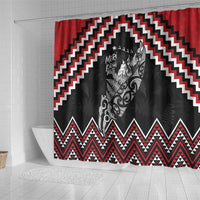 New Zealand Christmas Taniko Poutama Shower Curtain Mountainscape Maori Fern LT7 - Polynesian Pride