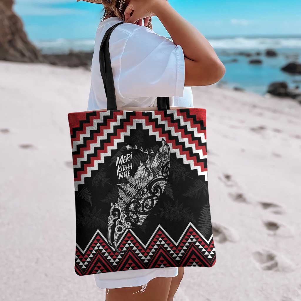 New Zealand Christmas Taniko Poutama Tote Bag Mountainscape Maori Fern LT7 - Polynesian Pride