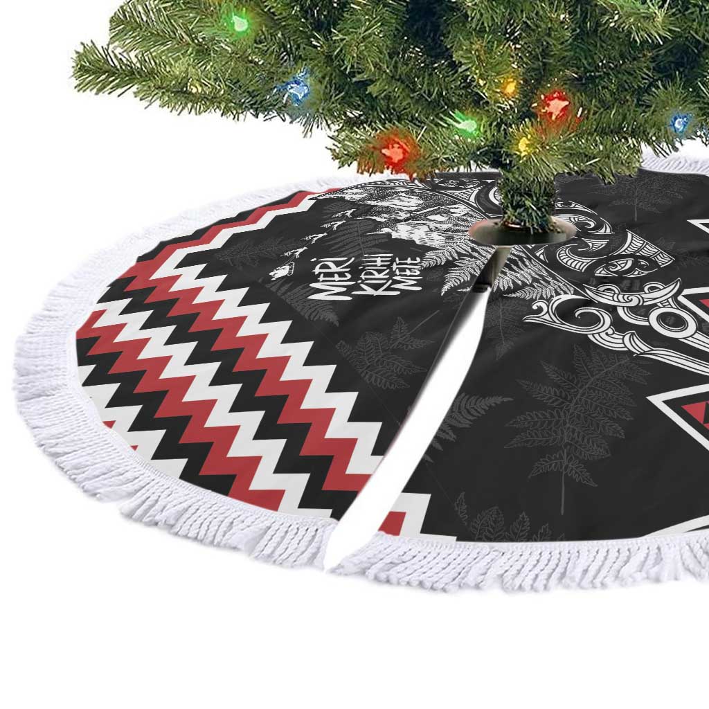 New Zealand Christmas Taniko Poutama Tree Skirt Mountainscape Maori Fern LT7 - Polynesian Pride