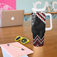 New Zealand Christmas Taniko Poutama Tumbler With Handle Mountainscape Maori Fern LT7 - Polynesian Pride