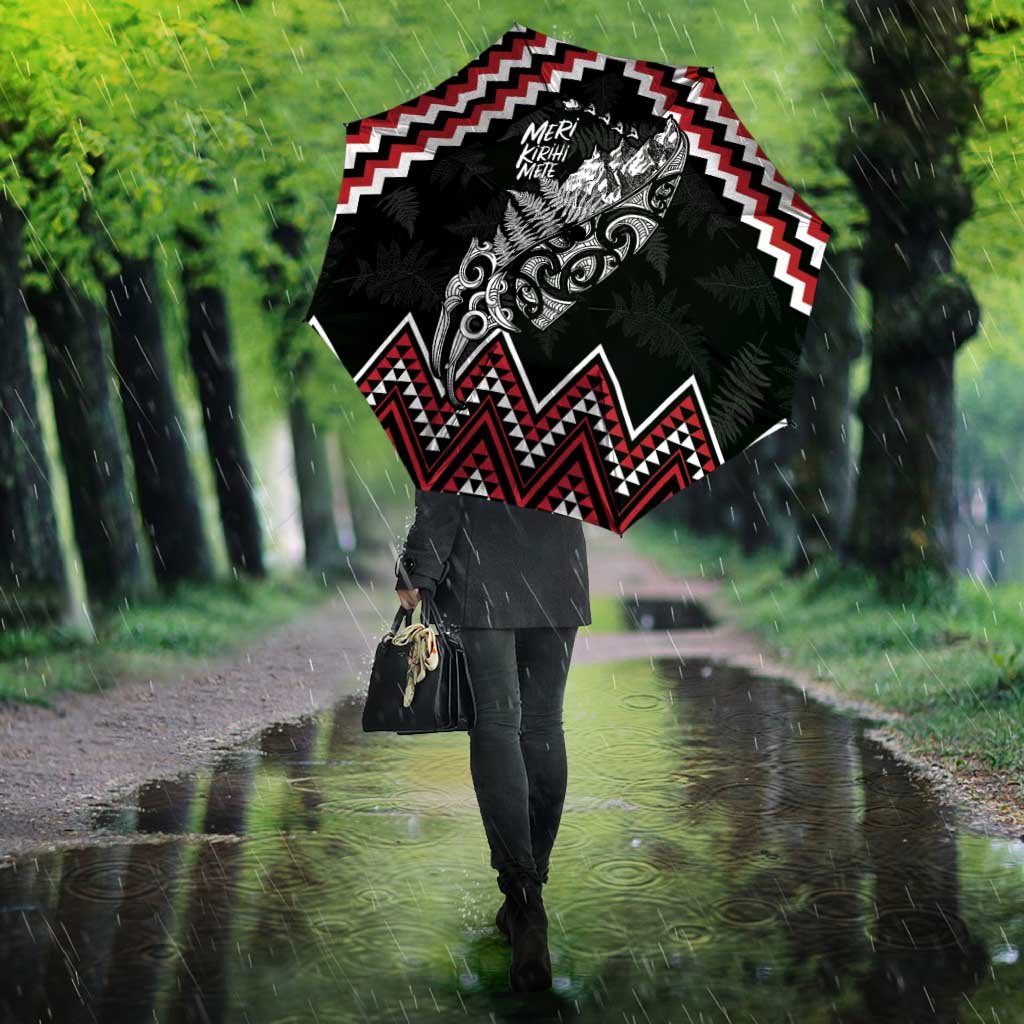 New Zealand Christmas Taniko Poutama Umbrella Mountainscape Maori Fern LT7 - Polynesian Pride