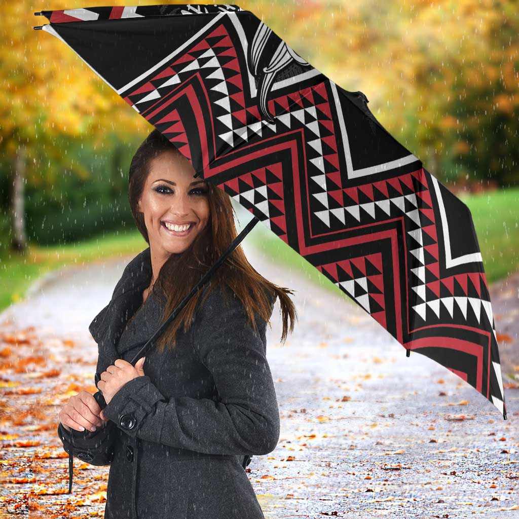 New Zealand Christmas Taniko Poutama Umbrella Mountainscape Maori Fern LT7 - Polynesian Pride