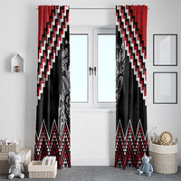 New Zealand Christmas Taniko Poutama Window Curtain Mountainscape Maori Fern LT7 - Polynesian Pride