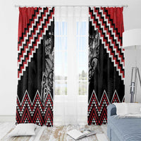 New Zealand Christmas Taniko Poutama Window Curtain Mountainscape Maori Fern LT7 - Polynesian Pride