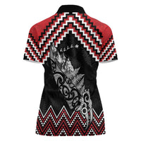 New Zealand Christmas Taniko Poutama Women Polo Shirt Mountainscape Maori Fern - Polynesian Pride