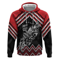 New Zealand Christmas Taniko Poutama Zip Hoodie Mountainscape Maori Fern LT7 Pullover Hoodie Black - Polynesian Pride