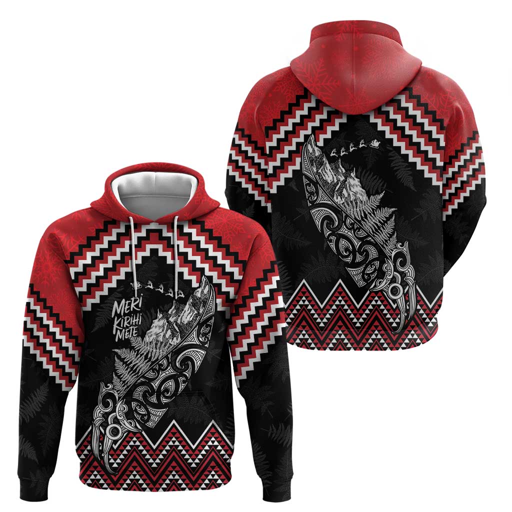 New Zealand Christmas Taniko Poutama Zip Hoodie Mountainscape Maori Fern LT7 - Polynesian Pride