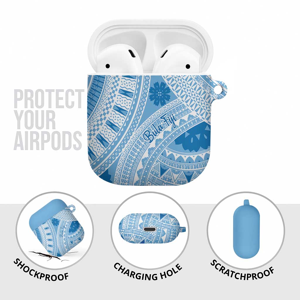 Bula Fiji Classic Masi Tapa AirPods Case Turquoise LT7 - Polynesian Pride