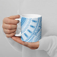 Bula Fiji Classic Masi Tapa Ceramic Mug Turquoise - Polynesian Pride