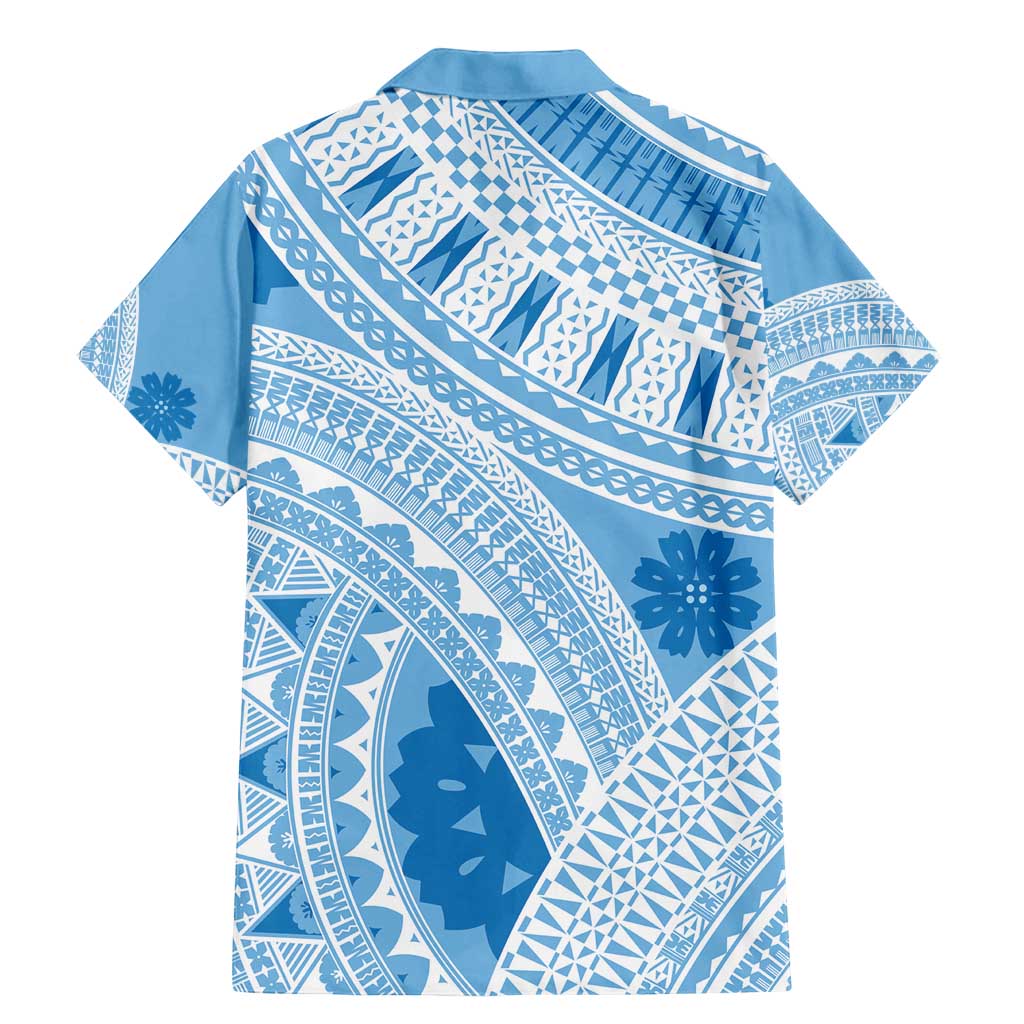 Bula Fiji Classic Masi Tapa Family Matching Mermaid Dress and Hawaiian Shirt Turquoise LT7 - Polynesian Pride