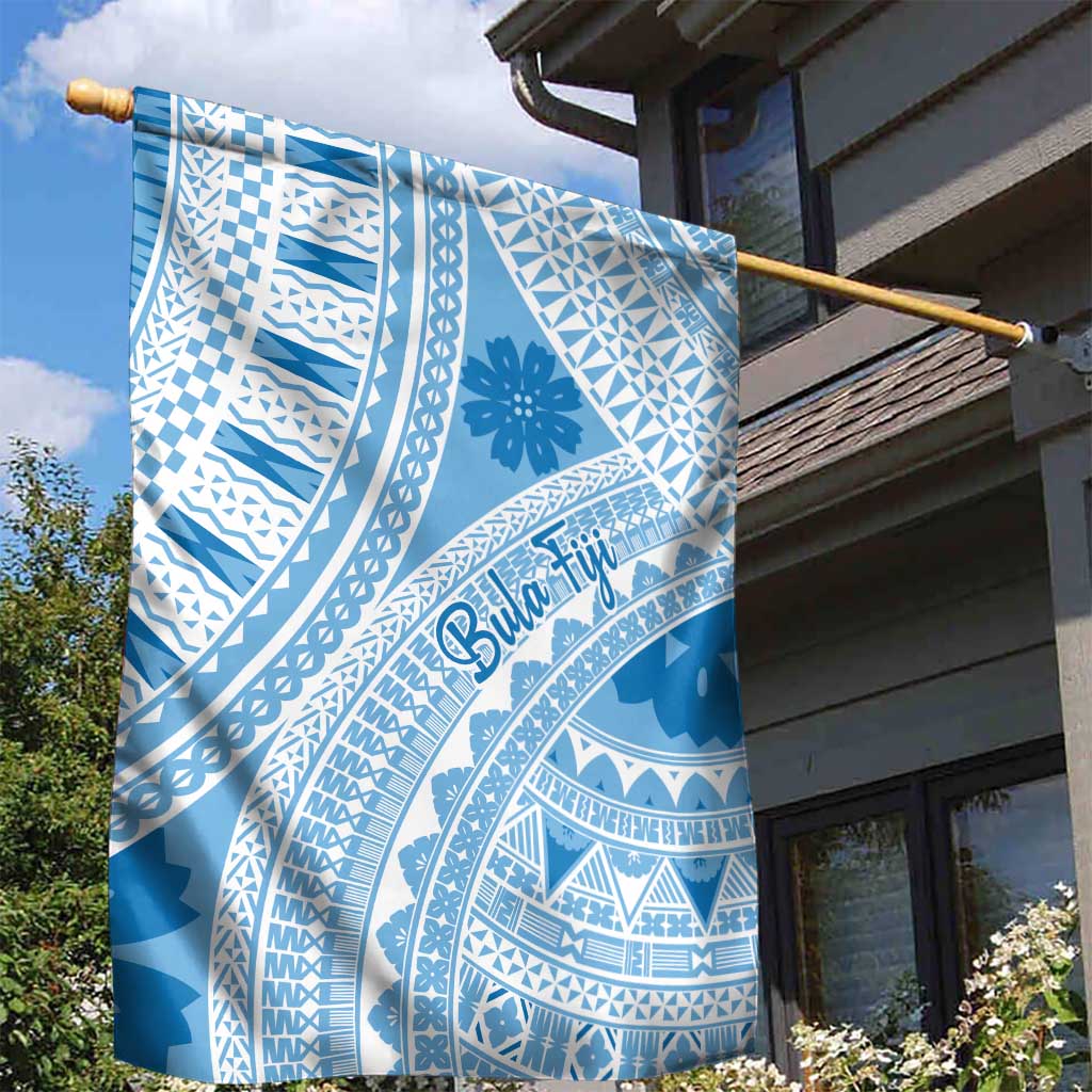 Bula Fiji Classic Masi Tapa Garden Flag Turquoise LT7 - Polynesian Pride