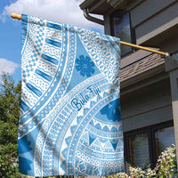 Bula Fiji Classic Masi Tapa Garden Flag Turquoise LT7 - Polynesian Pride