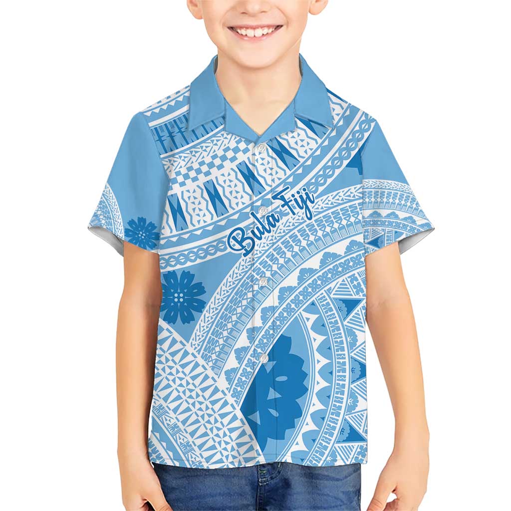 Bula Fiji Classic Masi Tapa Hawaiian Shirt Turquoise - Polynesian Pride