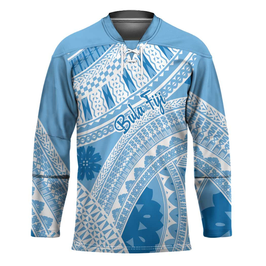 Bula Fiji Classic Masi Tapa Hockey Jersey Turquoise - Polynesian Pride