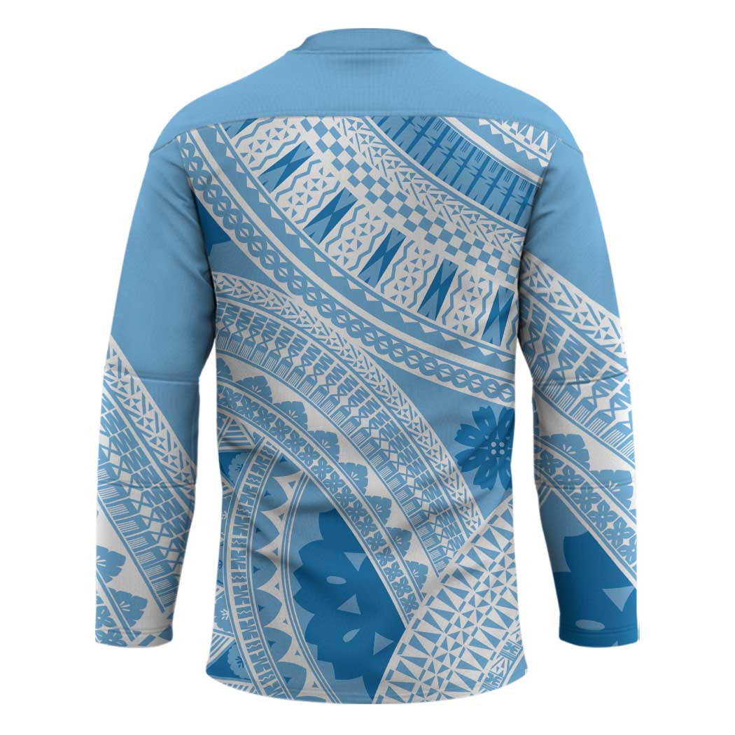 Bula Fiji Classic Masi Tapa Hockey Jersey Turquoise - Polynesian Pride