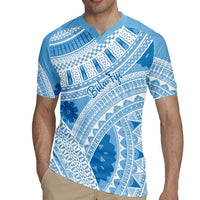 Bula Fiji Classic Masi Tapa Rugby Jersey Turquoise LT7 - Polynesian Pride