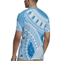 Bula Fiji Classic Masi Tapa Rugby Jersey Turquoise LT7 - Polynesian Pride