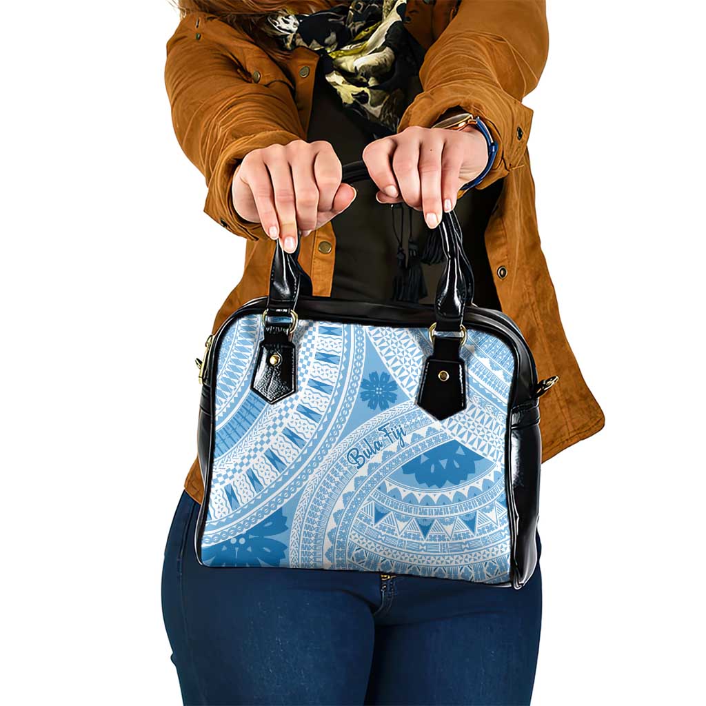 Bula Fiji Classic Masi Tapa Shoulder Handbag Turquoise - Polynesian Pride