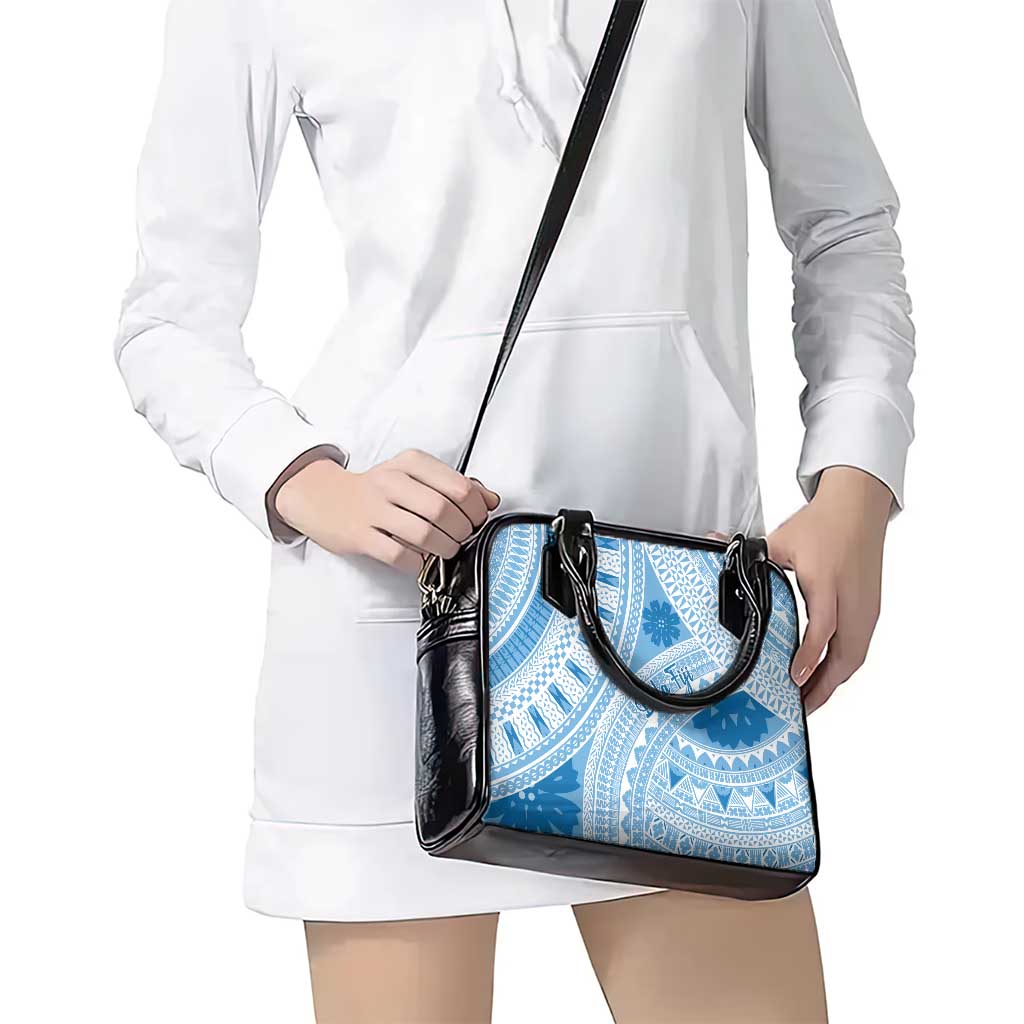 Bula Fiji Classic Masi Tapa Shoulder Handbag Turquoise - Polynesian Pride