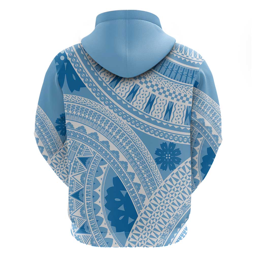 Bula Fiji Classic Masi Tapa Zip Hoodie Turquoise - Polynesian Pride