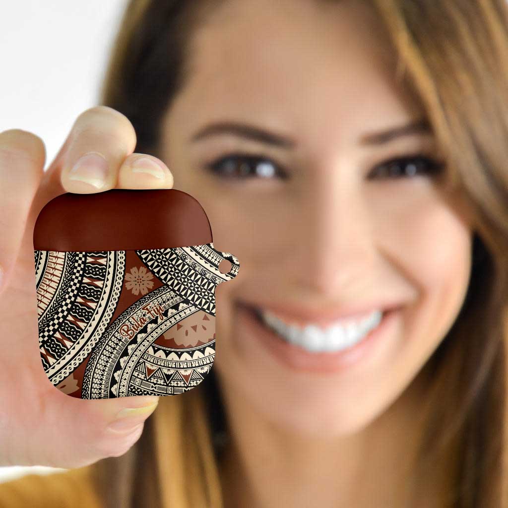 Bula Fiji Classic Masi Tapa AirPods Case Vintage Brown - Polynesian Pride