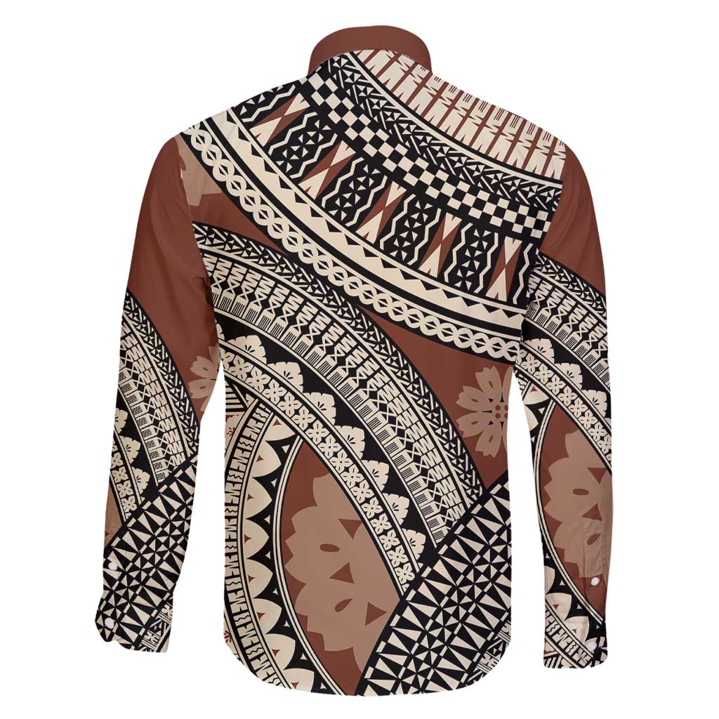 Bula Fiji Classic Masi Tapa Family Matching Long Sleeve Bodycon Dress and Hawaiian Shirt Vintage Brown LT7 - Polynesian Pride