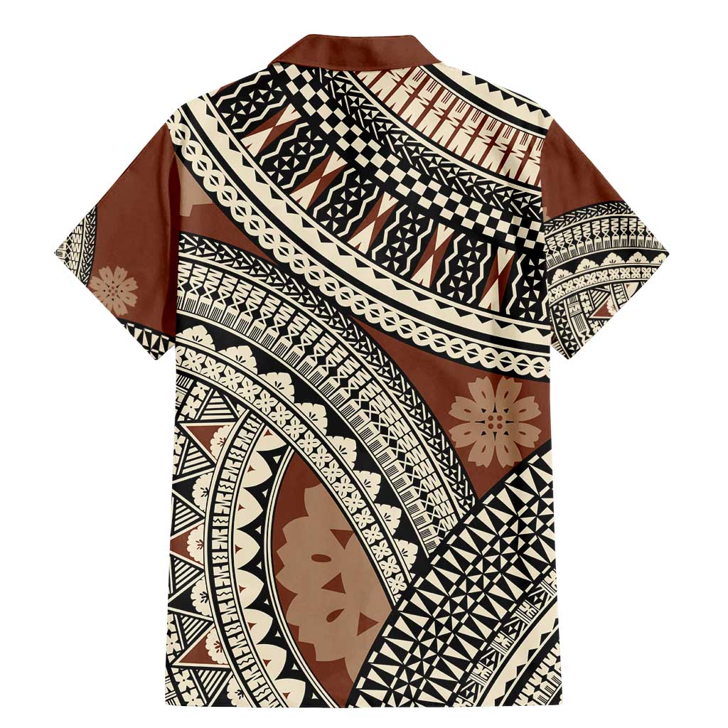 Bula Fiji Classic Masi Tapa Family Matching Mermaid Dress and Hawaiian Shirt Vintage Brown LT7 - Polynesian Pride