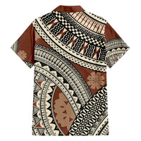 Bula Fiji Classic Masi Tapa Family Matching Summer Maxi Dress and Hawaiian Shirt Vintage Brown LT7 - Polynesian Pride