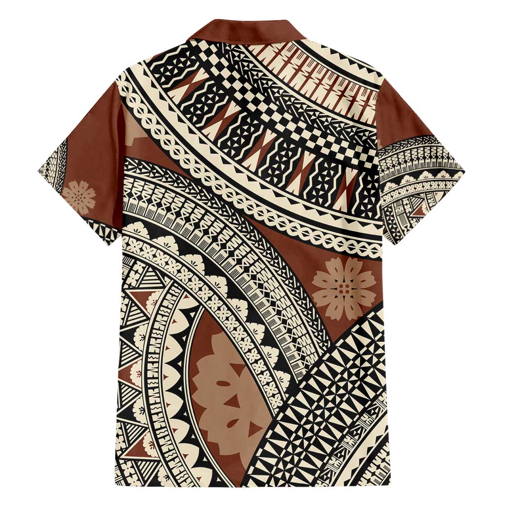 Bula Fiji Classic Masi Tapa Family Matching Tank Maxi Dress and Hawaiian Shirt Vintage Brown LT7 - Polynesian Pride