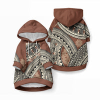 Bula Fiji Classic Masi Tapa Pet Hoodie Vintage Brown