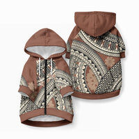 Bula Fiji Classic Masi Tapa Pet Hoodie Vintage Brown