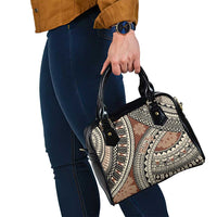 Bula Fiji Classic Masi Tapa Shoulder Handbag Vintage Brown - Polynesian Pride