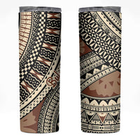 Bula Fiji Classic Masi Tapa Skinny Tumbler Vintage Brown LT7 Brown - Polynesian Pride