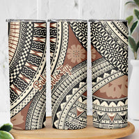 Bula Fiji Classic Masi Tapa Skinny Tumbler Vintage Brown LT7 - Polynesian Pride