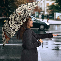 Bula Fiji Classic Masi Tapa Umbrella Vintage Brown - Polynesian Pride
