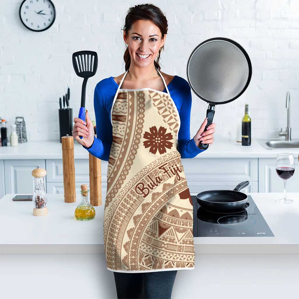 Bula Fiji Classic Masi Tapa Apron Vintage Beige LT7 - Polynesian Pride
