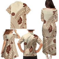 Bula Fiji Classic Masi Tapa Family Matching Puletasi and Hawaiian Shirt Vintage Beige LT7 - Polynesian Pride