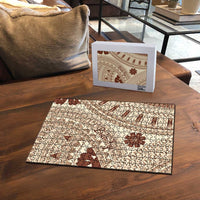 Bula Fiji Classic Masi Tapa Puzzle Vintage Beige LT7 - Polynesian Pride