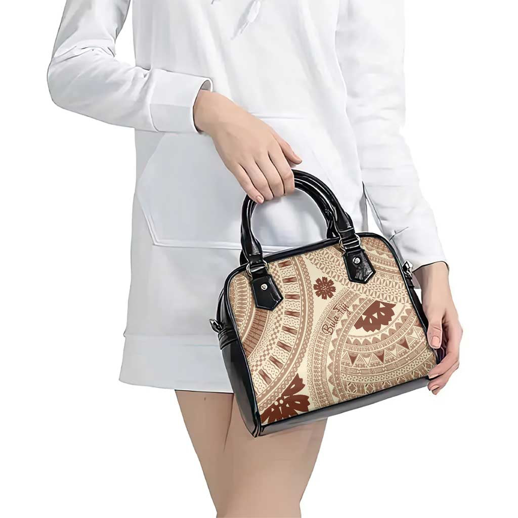 Bula Fiji Classic Masi Tapa Shoulder Handbag Vintage Beige - Polynesian Pride