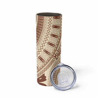 Bula Fiji Classic Masi Tapa Skinny Tumbler Vintage Beige LT7 - Polynesian Pride