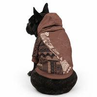 Bula Fiji Pet Hoodie Tribal Masi Tapa - Brown